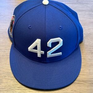 Ebbets Field Flannels Jackie Robinson 42 Baseball Cap Fitted Size 7 1/4